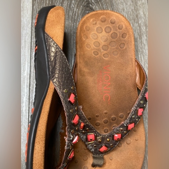 Vionic With Orthaheel Technology Flip Flop Sandal Size 6 Wide Floriana - Picture 16 of 16